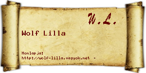Wolf Lilla névjegykártya